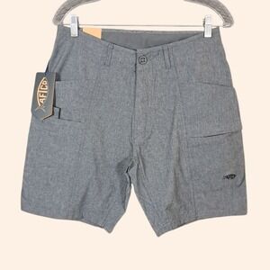 AFTCO Shorts Men 30x8 Cargo Diffuse M105 Gray‎ Fishing UPF 40  Outdoors Camping